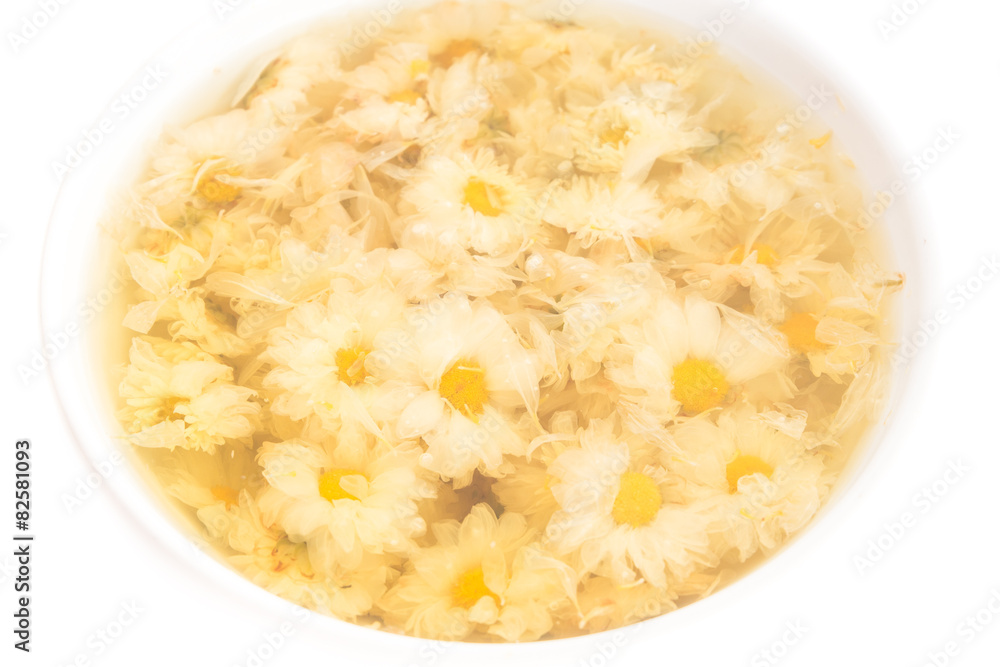 Chinese Chrysanthemum Flower Tea Isolated on white