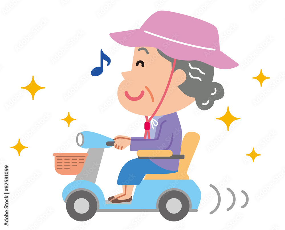 電動車いす 高齢者 おばあさん 電動車いす 高齢者 おばあさん