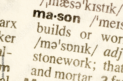 Картината върху платно Dictionary definition of word mason