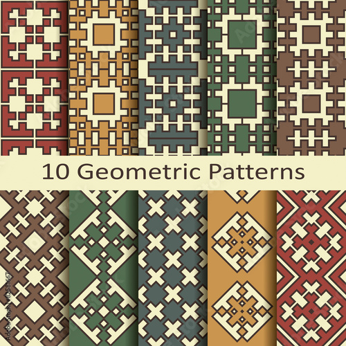 set of ten geometric patterns
