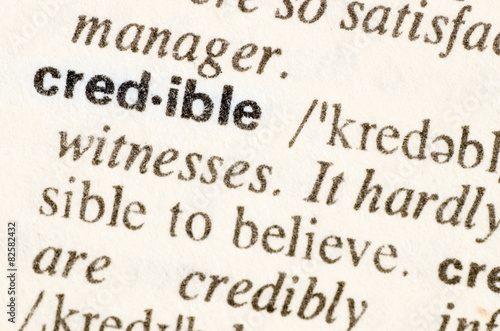 Dictionary definition of word credible