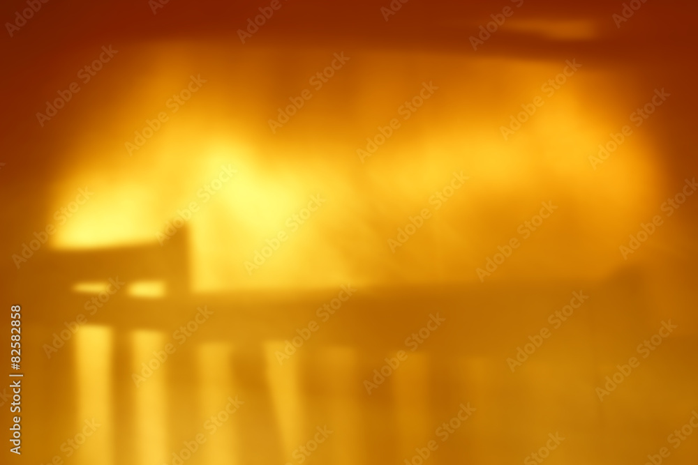 Fototapeta premium Shadow blur stairs on golden wall