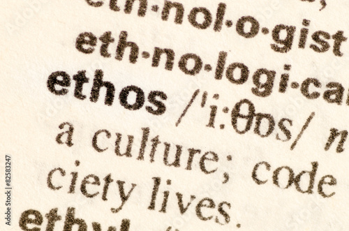 Dictionary definition of word ethos photo