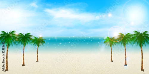 海　ヤシ　背景