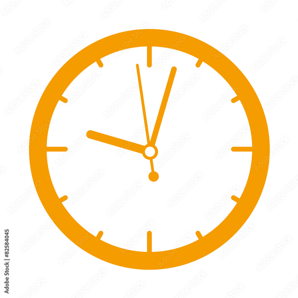 Icono redondo reloj naranja Illustration | Adobe Stock