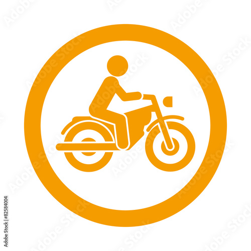 Icono redondo motorista naranja