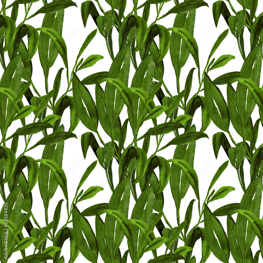 Leaves of wild garlic seamless pattern Leaves of wild garlic seamless pattern