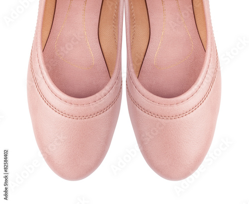 shoes ballet flats pink female white background isolated