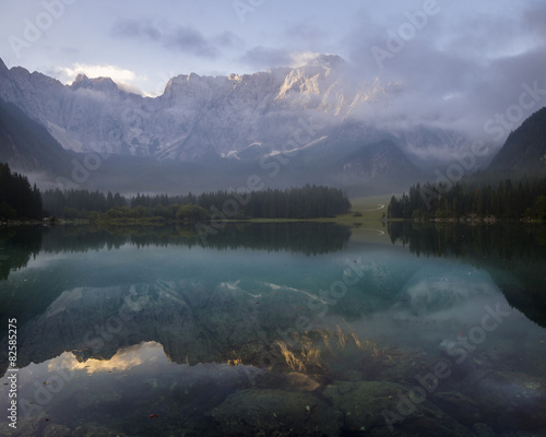 laghi di fusine-mountain lake in the Italian Alps
