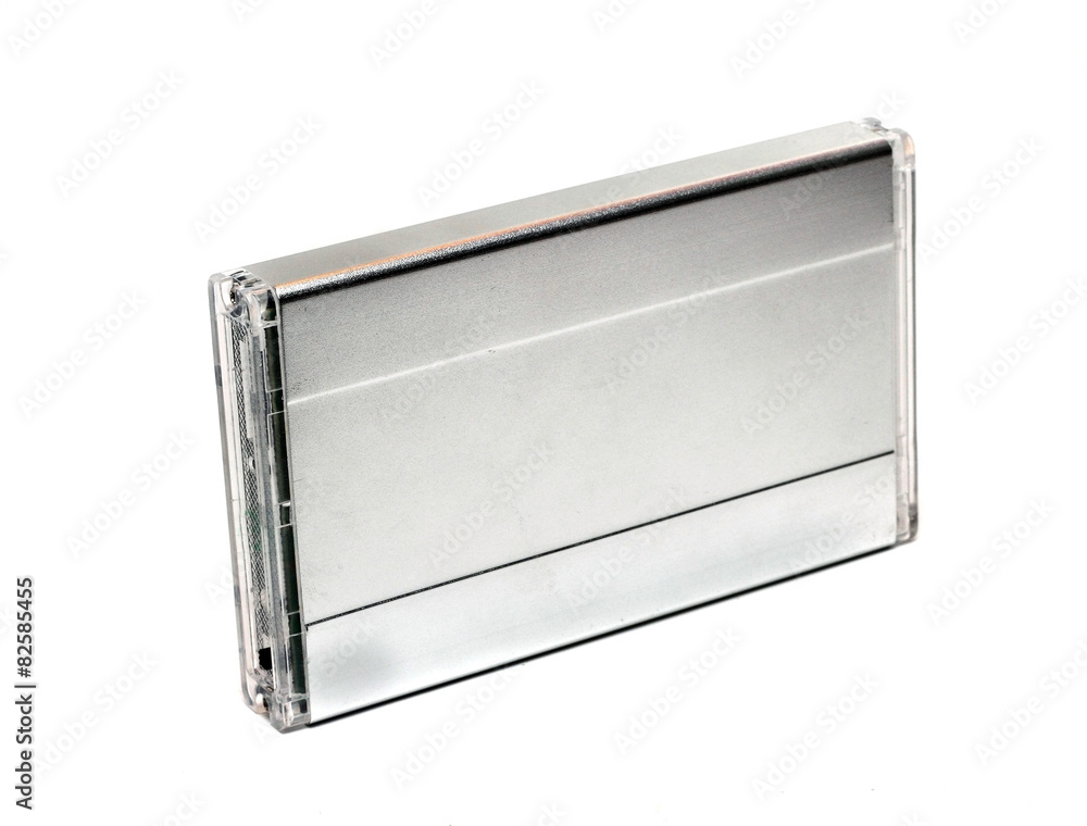 Fototapeta premium aluminum gray case on a white background