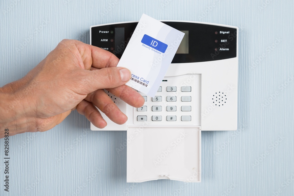 Person Using Security Card Person Using Security Card