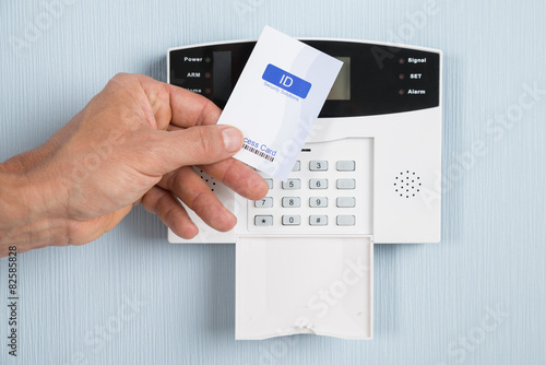 Person Using Security Card