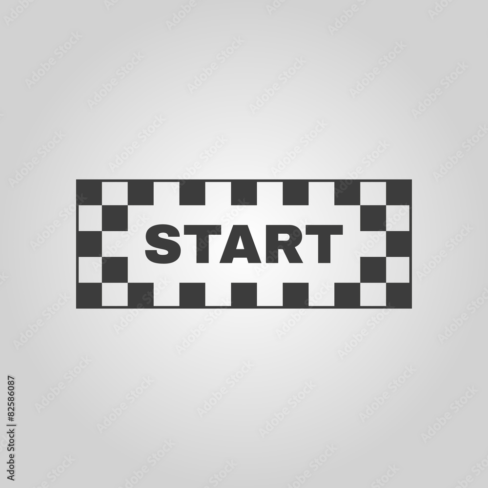 The start icon. Start symbol. Flat The start icon. Start symbol. Flat