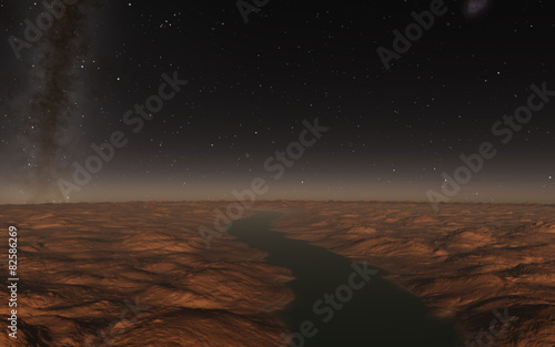 Alien landscape, fantastic planet