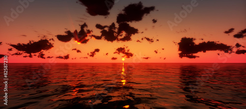 sea sunset. 3d © Aomarch