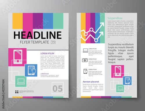 set of business magazine cover , flyer, brochure flat design tem