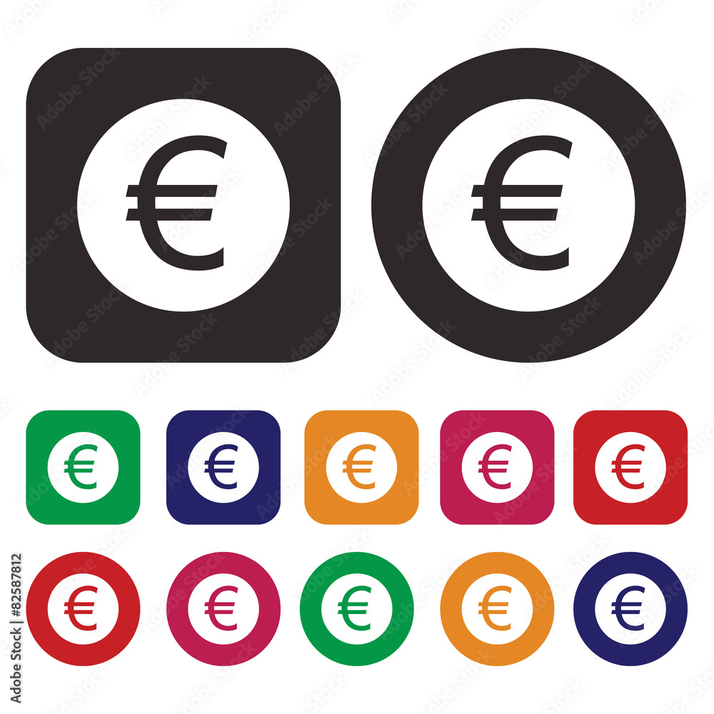 Euro EUR currency icon Euro EUR currency icon