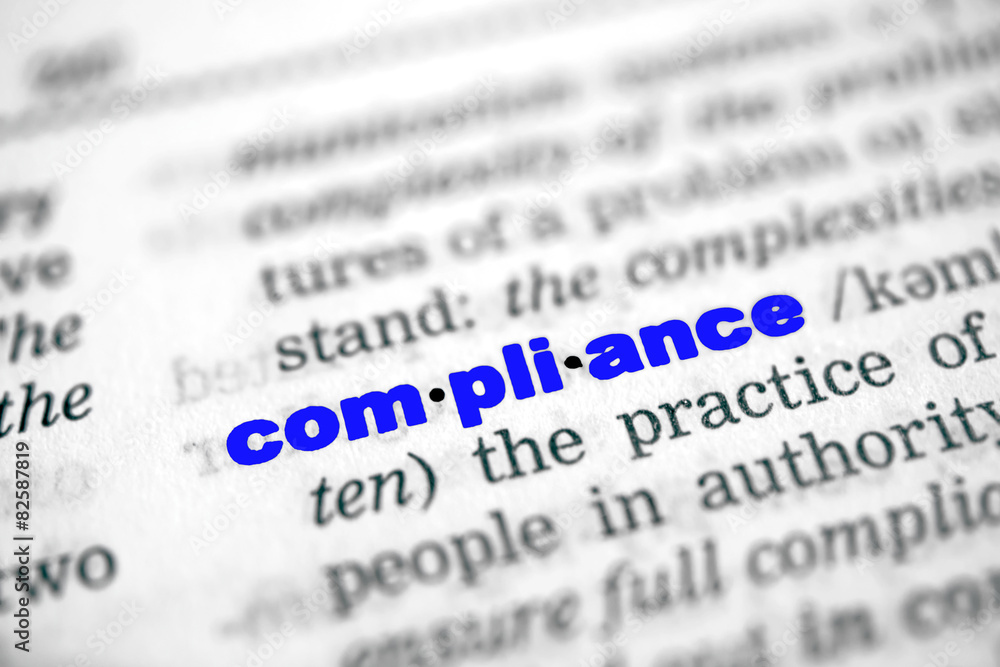 Fototapeta premium Compliance - blaue Schrift