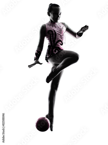 Rhythmic Gymnastics little girl child silhouette