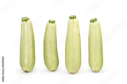 Young fresh courgettes (zucchini) isolated on white 