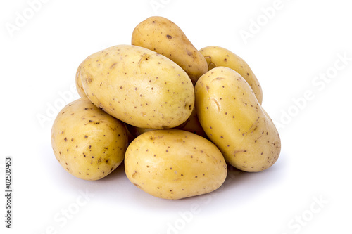 Young potatoes isolated on white