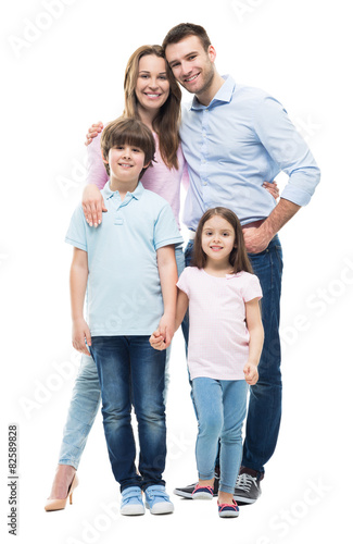Happy family with two kids