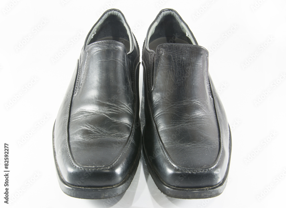 Black man leather shoe on white background. Black man leather shoe on white background.