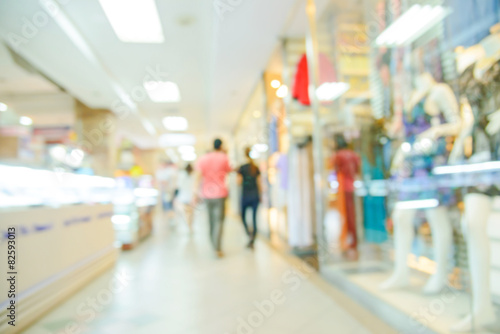 Blurred store with bokeh background.