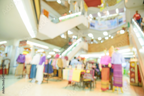 Blurred store with bokeh background.