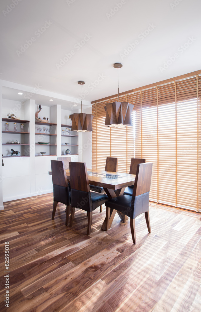 Fototapeta premium Oak wood dining table