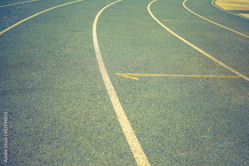 background of blue track for running at stadium