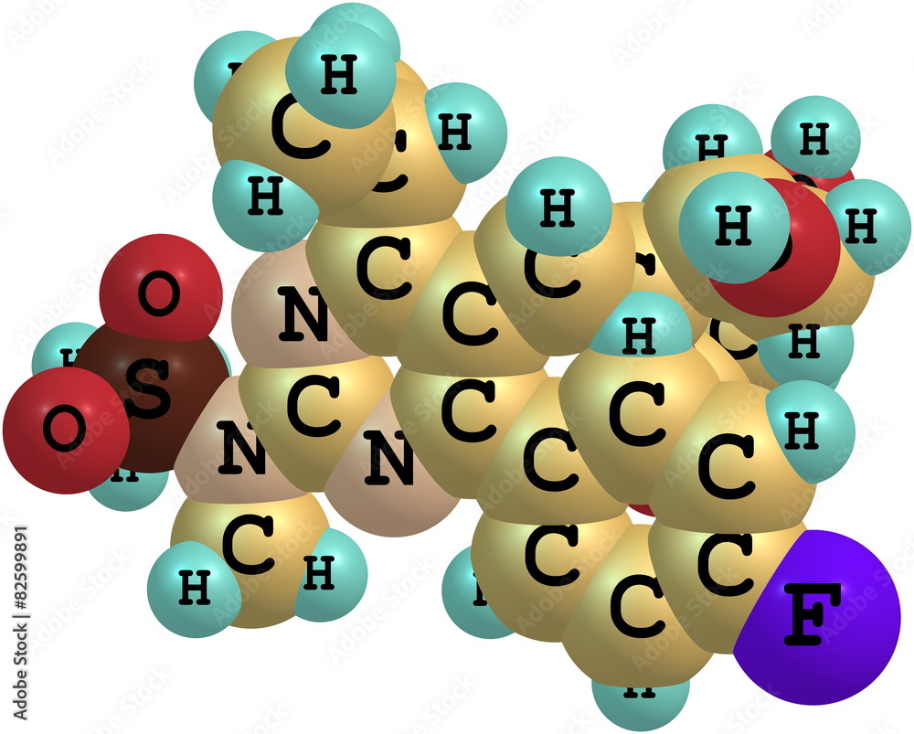 Naklejka premium Rosuvastatin molecule isolated on white