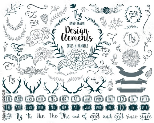 Hand drawn vector elements 