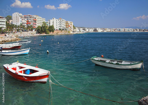 Boats in gulf. Lutraki  Greece