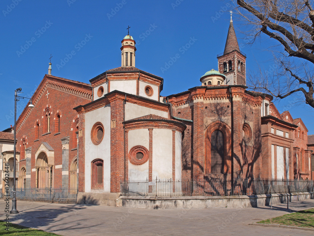 Sant Eustorgio Church in Milan, Italy.