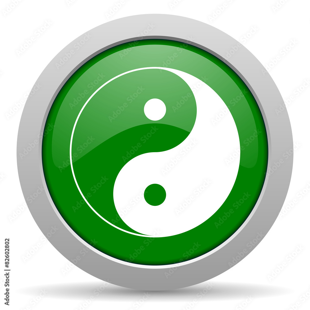 ying yang green glossy web icon ying yang green glossy web icon