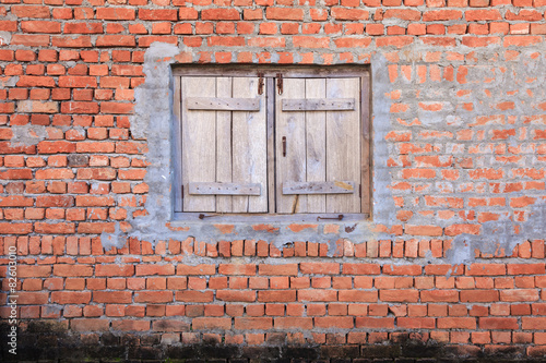Window on brick wall grunge