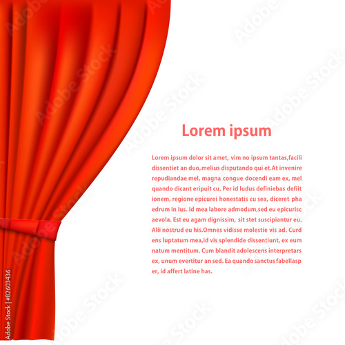 Banner with red theater curtain.