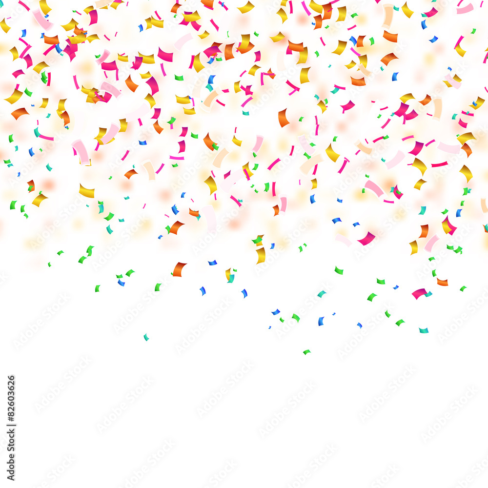Background with confetti. Sample for your festive design. Vector