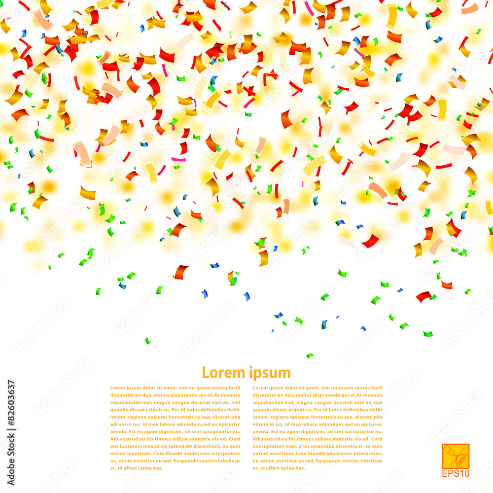 Obraz premium Vector background with confetti. Sample for your festive design.