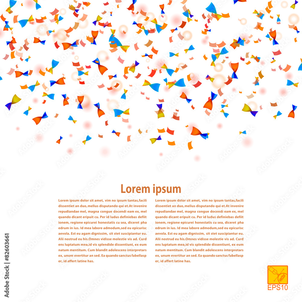 Fototapeta premium Vector background with color confetti.