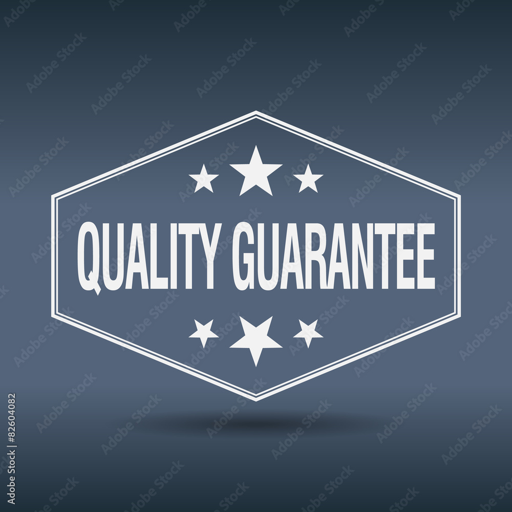 quality guarantee hexagonal white vintage retro style label