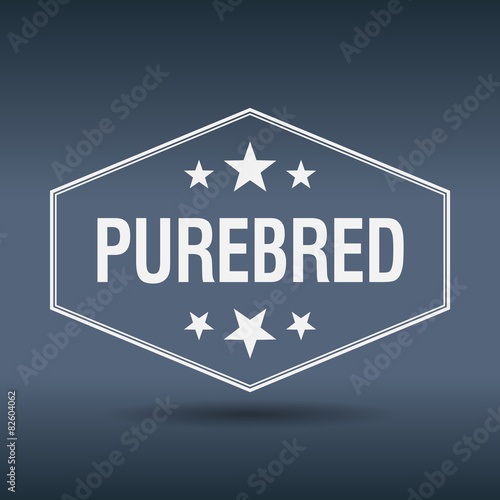 purebred hexagonal white vintage retro style label