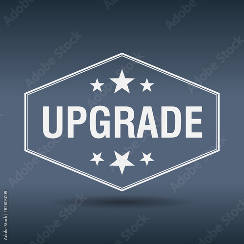 upgrade hexagonal white vintage retro style label