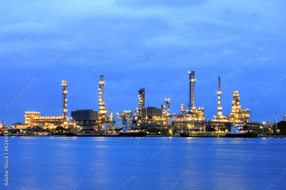Oil refinery at twilight Oil refinery at twilight