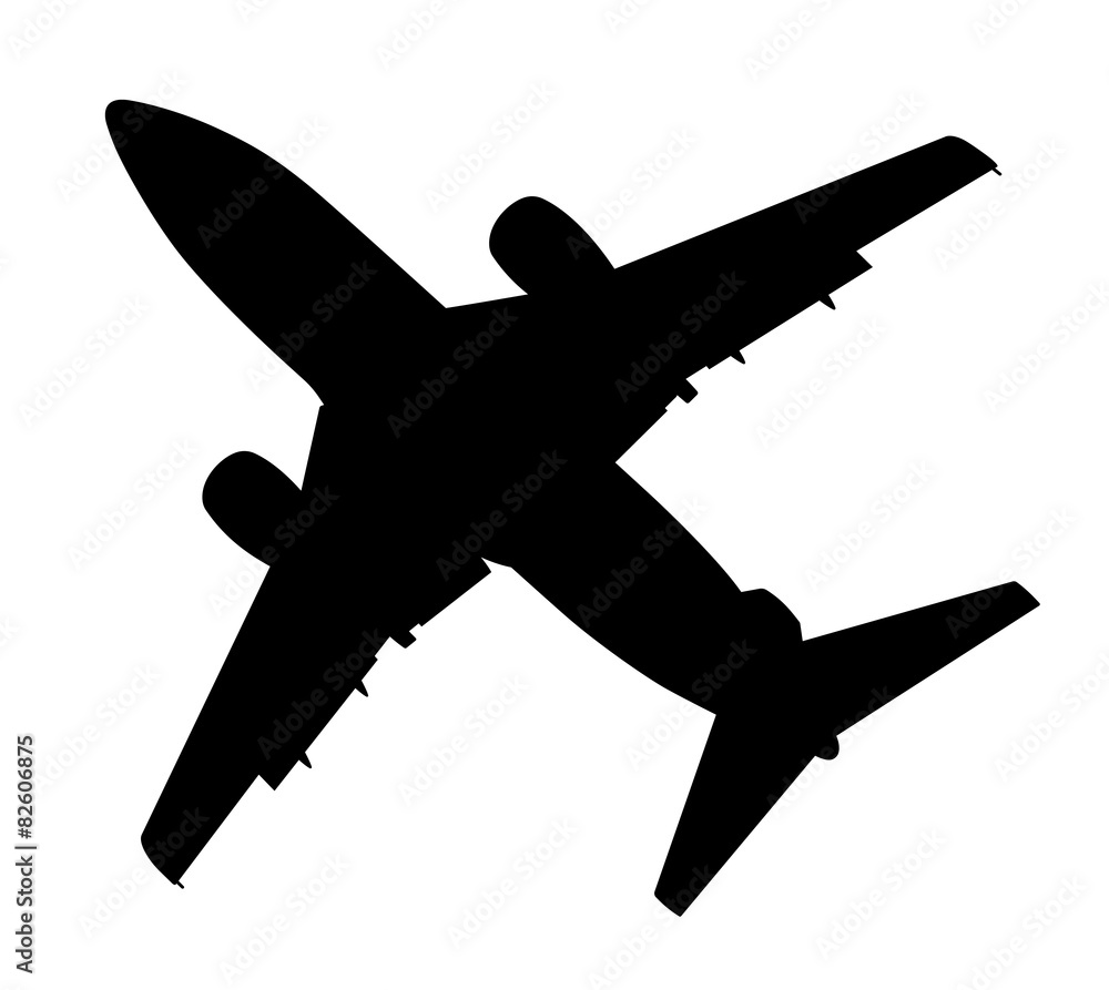 plane silhouette on a white background, vector illustration plane silhouette on a white background, vector illustration