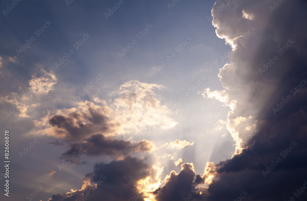 sunset and sunlight with dramatic cloud sunset and sunlight with dramatic cloud