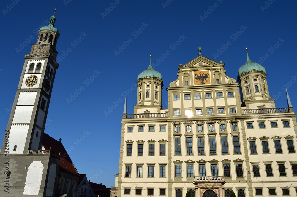 Obraz premium Augsburg City Hall Square
