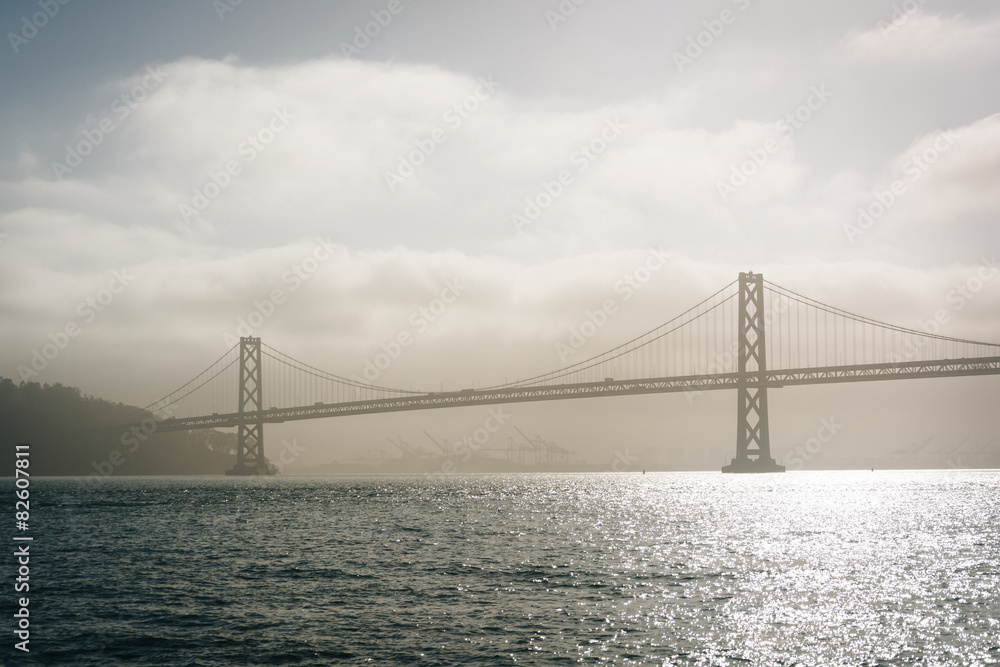 Morning view of the San Francisco - Oakland Bay Bridge, in San F Morning view of the San Francisco - Oakland Bay Bridge, in San F
