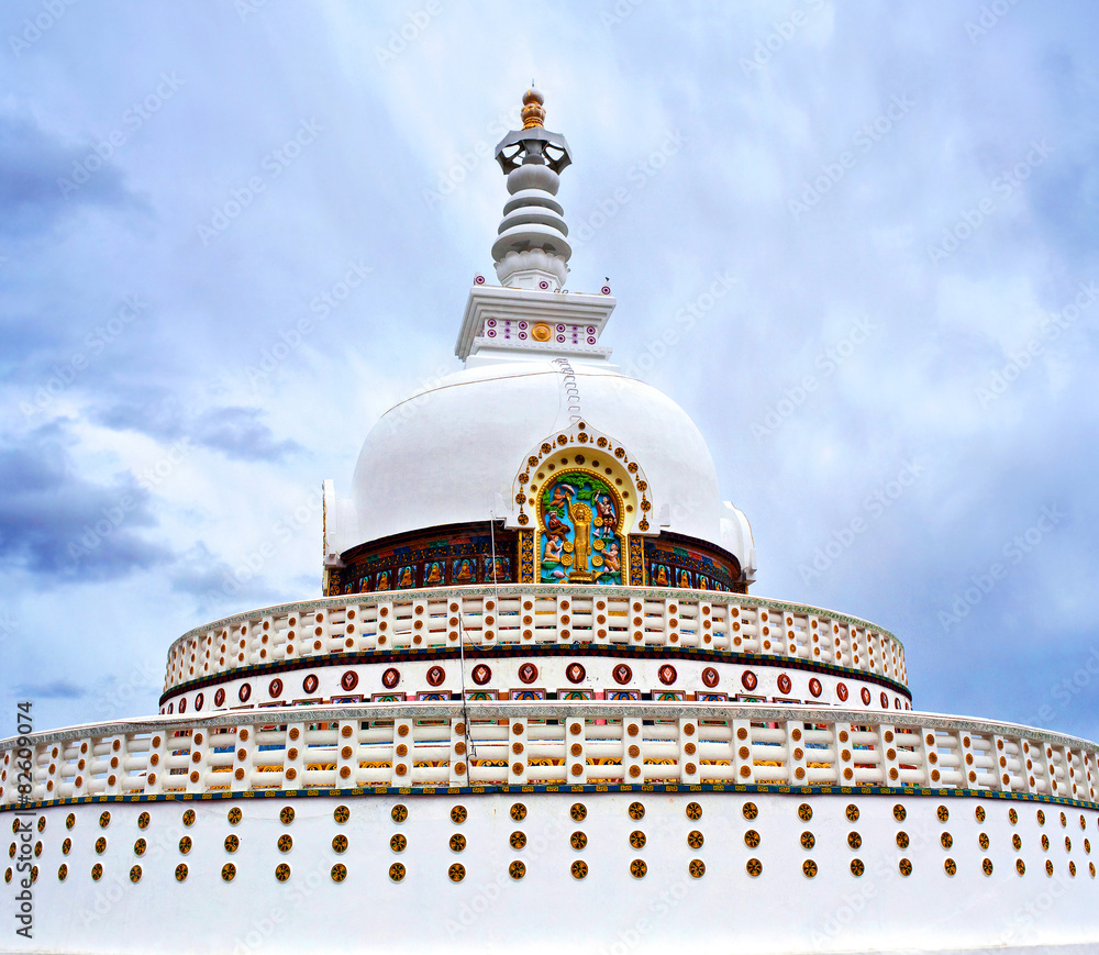 Shanti Stupa in Leh, Ladakh, India
